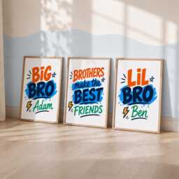 Brothers Room Print - Boys Sibling Wall Art, Kids Shared Bedroom Decor - thumbnail 2