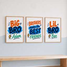 Brothers Room Print - Boys Sibling Wall Art, Kids Shared Bedroom Decor - thumbnail 3