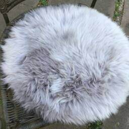 Seat Cover/Pad Made Out Of Natural Lambskin Sheepskin Colour Platinum Grey 40cm - thumbnail 2
