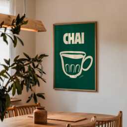 Chai Illustration Wall Art - Desi Tea Graphic Modern Kitchen Poster Cute Home Decor - thumbnail 3