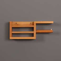 Wooden Toilet Paper Holder With Shelf Farmhouse Bathroom Decor - thumbnail 2