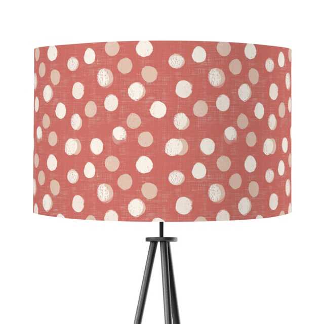 Pink Polkadot Lampshade 20cm 25cm 30cm 35cm 40cm Drum Lamp Shade - Modern Shade, Blush Handmade Home Decor Ceiling Table - image 1