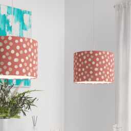 Pink Polkadot Lampshade 20cm 25cm 30cm 35cm 40cm Drum Lamp Shade - Modern Shade, Blush Handmade Home Decor Ceiling Table - thumbnail 3
