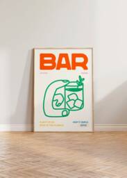 Kitchen Print Wall Art, Bar Sign, Retro Print, Cocktail Illustration Poster, Home Decor, Hand Drawn Prints - thumbnail 1