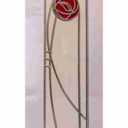 Mackintosh Style Stained Glass Effect Mirror Handmade Gift Rose 2 10x40cm - thumbnail 3