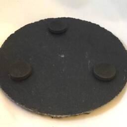 Frosted Candle Coaster Tray Slate Stone Engraved Holder - thumbnail 3