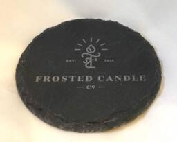 Frosted Candle Coaster Tray Slate Stone Engraved Holder