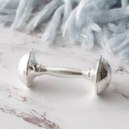 Silver-Plated Rattle, Personalised Engraved Baby Silver New Gift, Shower Rattle