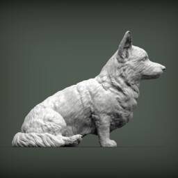 3D Printed Corgi Figurine Silk Pla Dog Statue, Home Decor - thumbnail 2