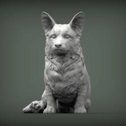 3D Printed Corgi Figurine Silk Pla Dog Statue, Home Decor - thumbnail 3