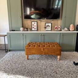 Nordic Deep Buttoned Upholstered Chesterfield Storage Ottoman Handmade Footstool
