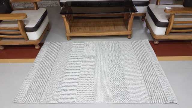 Handwoven Wool Rug Felted Indian Throw, Custom Size Available - image 1