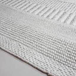 Handwoven Wool Rug Felted Indian Throw, Custom Size Available - thumbnail 2