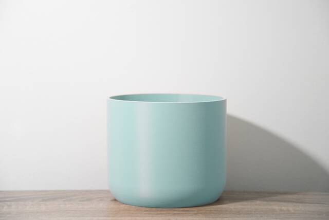 "Minimalist Planter With Drainage & Saucer in Teal, Unique & Modern 3D-Printed Plant Pot, Sizes 4"" 5"" 6"" 7"" 8" - image 1
