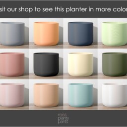 "Minimalist Planter With Drainage & Saucer in Teal, Unique & Modern 3D-Printed Plant Pot, Sizes 4"" 5"" 6"" 7"" 8" - thumbnail 4