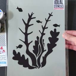 Seaweed & Fish Stencil Nautical Wall Decor, Furniture Painting - thumbnail 2
