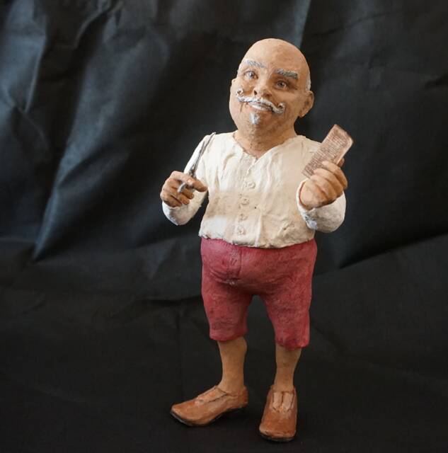 Paper Mache Sculpture - The Bald Barber - image 1
