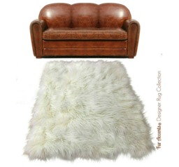 White Shag Faux Sheepskin Rug - Plush Animal-Friendly Area - thumbnail 1