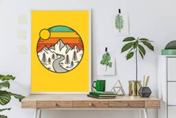 Pastel Mountains Wall Art, Home Decor, Art Print A4 & A3 Poster - thumbnail 1
