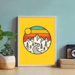 Pastel Mountains Wall Art, Home Decor, Art Print A4 & A3 Poster - thumbnail 2