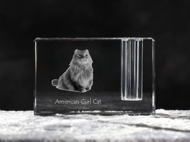 American Curl , Crystal Pen Holder With Cat, Souvenir, Decoration, Limited Edition, Collection - image 1