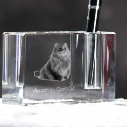 American Curl , Crystal Pen Holder With Cat, Souvenir, Decoration, Limited Edition, Collection - thumbnail 3