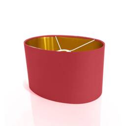 New Luxury High Quality Wine Red 70 Cotton Fabric Lamp Shade Oval Shape Oval Metallic Lining - thumbnail 2