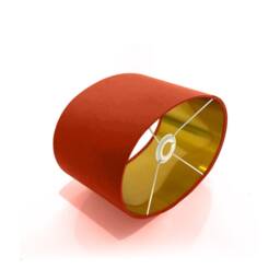 New Luxury High Quality Wine Red 70 Cotton Fabric Lamp Shade Oval Shape Oval Metallic Lining - thumbnail 3