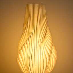 3D Printed Lampshade Vase Table Lamp, Special Unique Gift For Housewarming, Minimalist Art Deco Modern Light Up Your Room - thumbnail 2