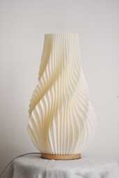 3D Printed Lampshade Vase Table Lamp, Special Unique Gift For Housewarming, Minimalist Art Deco Modern Light Up Your Room - thumbnail 1