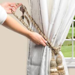 "D??copro Curtain & Drapery Double Tassel Tieback, Length 10"" - 25cm, Spread 38" - thumbnail 3