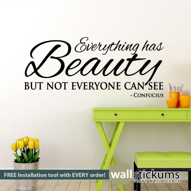 Confucius Quote Wall Decal Everything Has Beauty - image 1