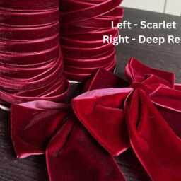 Deep Red Velvet Christmas Tree Bows, 4 Inch Tied Tie On Sr239 - thumbnail 2