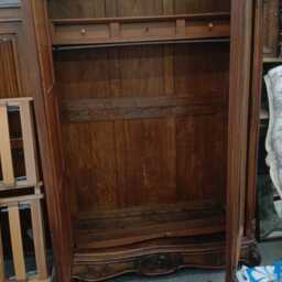 French Armoire Wardrobe Bevelled Mirrored Doors - thumbnail 2