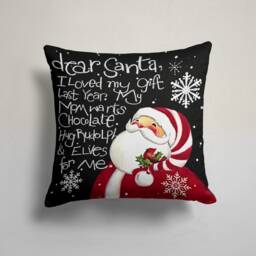 Santa Claus, Christmas Cushions Cover/Christmas Gift/Red & White Tree Pillow Cover/Snow Flakes/Winter Xmas Cushion - thumbnail 2