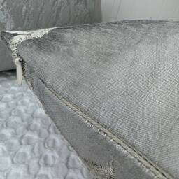"Luxury Silver Cushion Cover, Throw Pillow 12"" X 20" - thumbnail 4