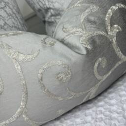 "Luxury Silver Cushion Cover, Throw Pillow 12"" X 20" - thumbnail 3