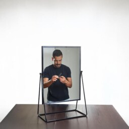 Black Vanity Mirror Adjustable Free Standing Makeup Mirror - thumbnail 3