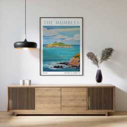 The Mumbles Wales Art Print - Coastal Wall Art, Swansea Travel Poster, Seaside Home Decor, Welsh Town Poster - thumbnail 3