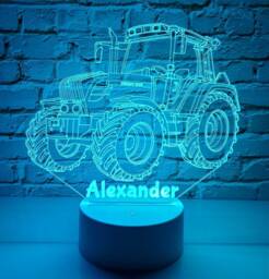 Personalised Tractor Night Light Laser Engraved Led Lamp With Remote - thumbnail 1
