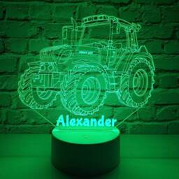 Personalised Tractor Night Light Laser Engraved Led Lamp With Remote - thumbnail 2