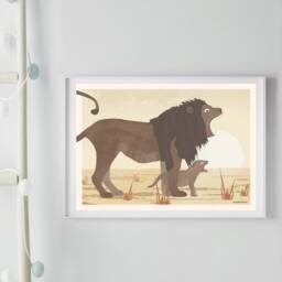 Poster Lion, A4, Illustrations, Animal Poster, Birthday, Children's Birthday - thumbnail 1