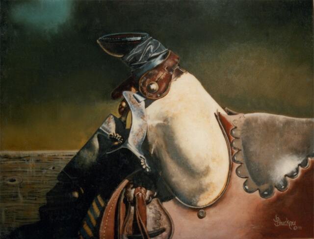Western Print Of An Old Saddle From Original Acrylic Painting ~ Art Ranch Americana, Small Print, Signed