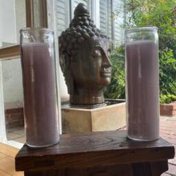 Light Gray Candle - 7 Day Ritual Burn Hand-Poured Pagan Ceremony Wicca Sacred - thumbnail 1