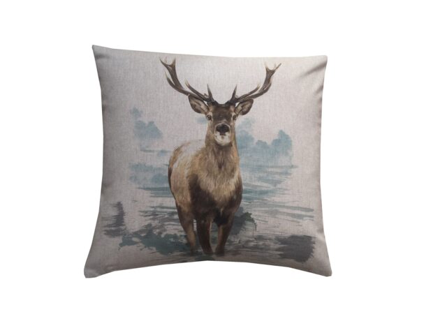 Highland Stag Linen Cushion Cover Country Home Decor