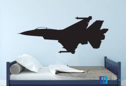 Kids Bedroom Army Jet Wall Art Matt Vinyl Decal Sticker - thumbnail 1