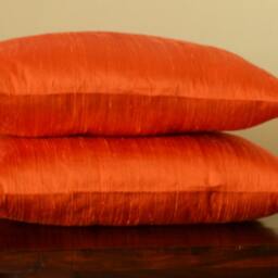 Saffron Color Pure Dupioni Silk Cushion Cover/Sham, 12x12, 12x16, 12x20, 14x20, 14x24, 16x16, 18x18, 20x20, 22x22, 24x24 & 26x26 - thumbnail 3