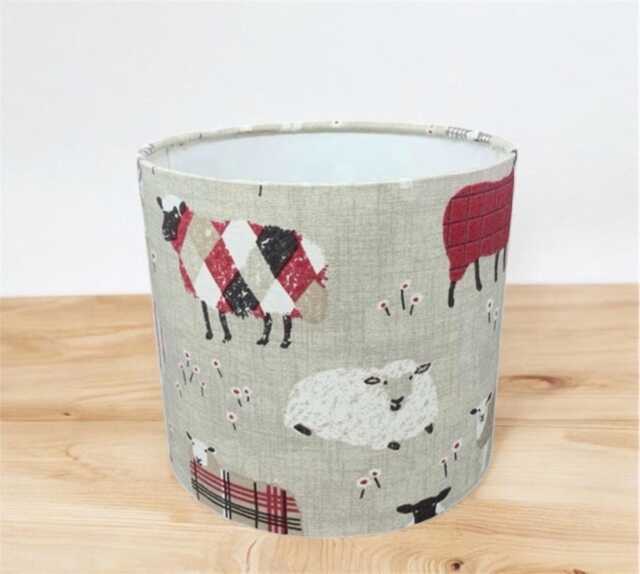 Red Sheep, Handmade Drum Lampshade, Home Design, Decor - image 1