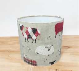 Red Sheep, Handmade Drum Lampshade, Home Design, Decor - thumbnail 1