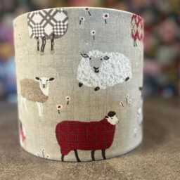 Red Sheep, Handmade Drum Lampshade, Home Design, Decor - thumbnail 4